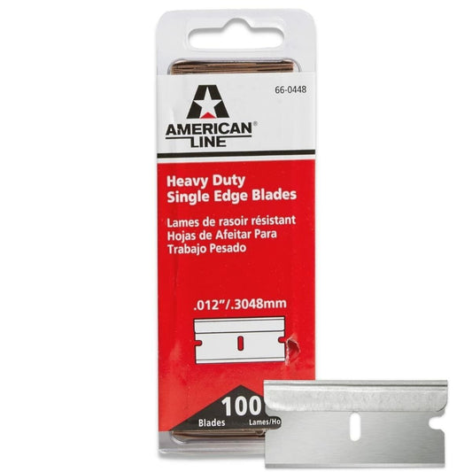 American Line 100-Pack Single Edge Razor Blades Heavy Duty 0.012 Steel