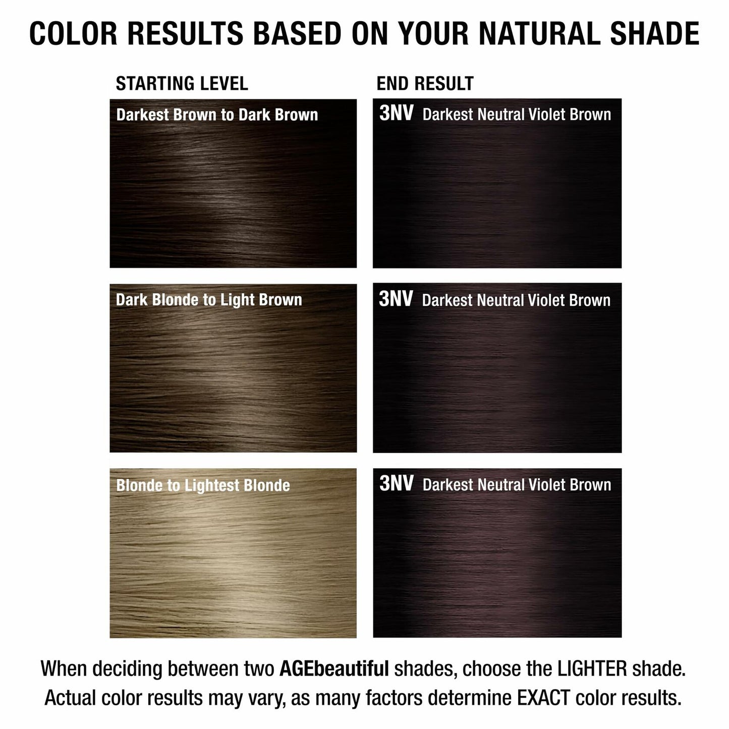AGE Permanent Hair Color Dye 3NV Darkest Neutral Violet Brown 2oz - Gray
