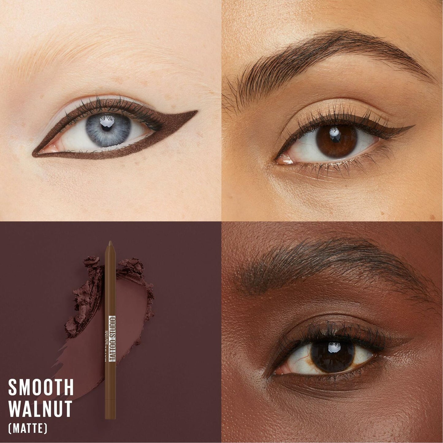 Maybelline TattooStudio Long-Lasting Waterproof Eyeliner Pencil Walnut 1 Count