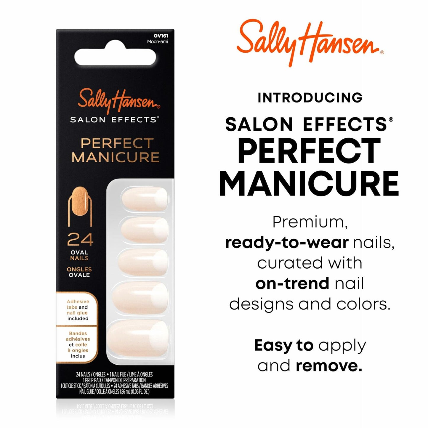 Sally Hansen Salon Effects Perfect Manicure Moon-Ami OV161 24 Oval Nails