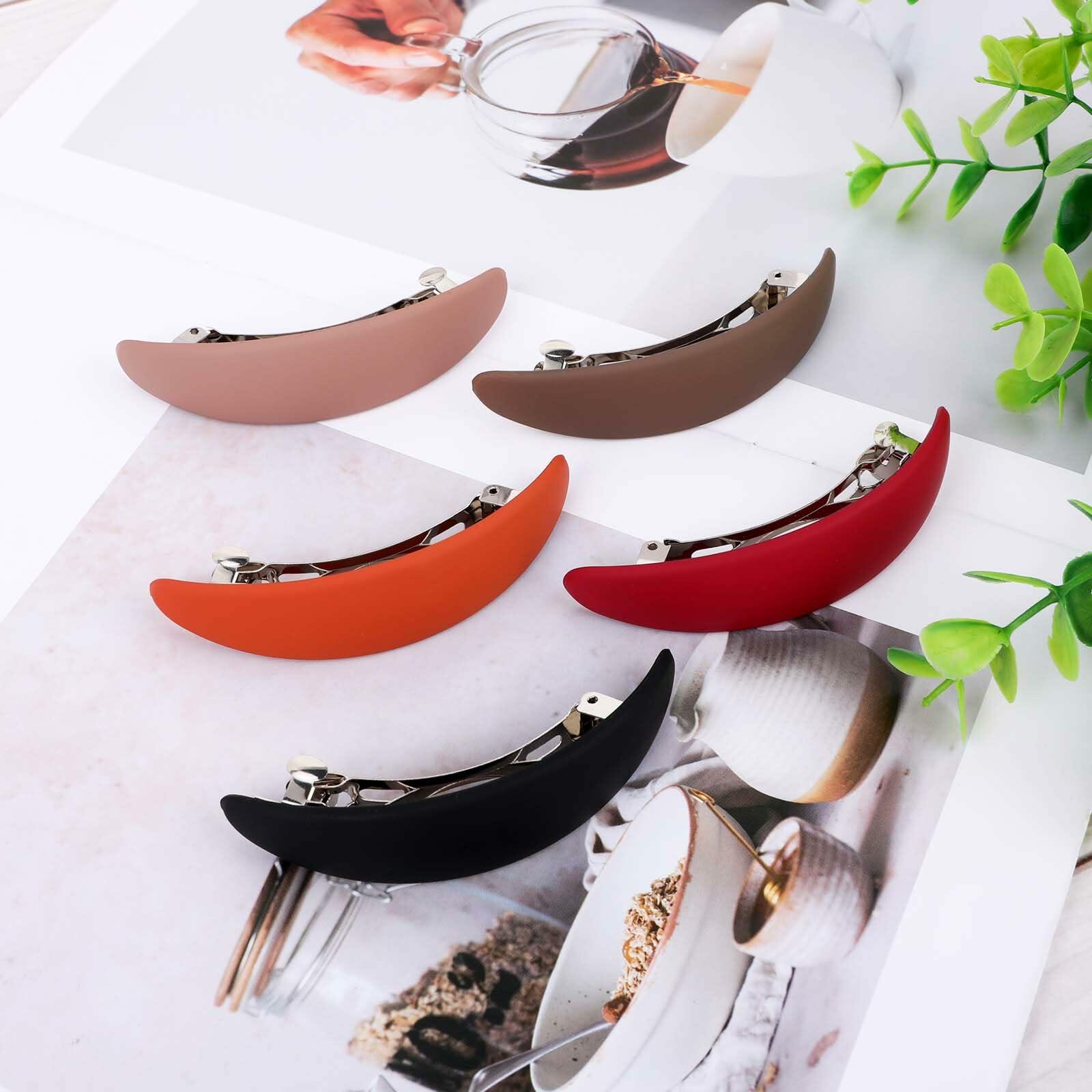 Bewudy 5 PCS Matte Neutral French Hair Barrettes Clips, Strong Hold, Vintage