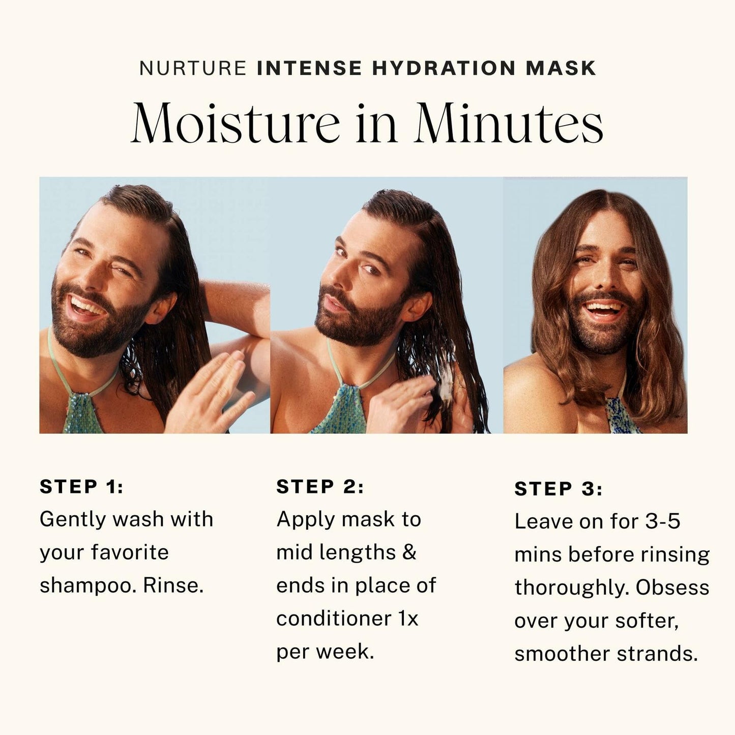 JVN Nurture Intense Hydration Hair Mask New Improved 8 oz Silky Nourished