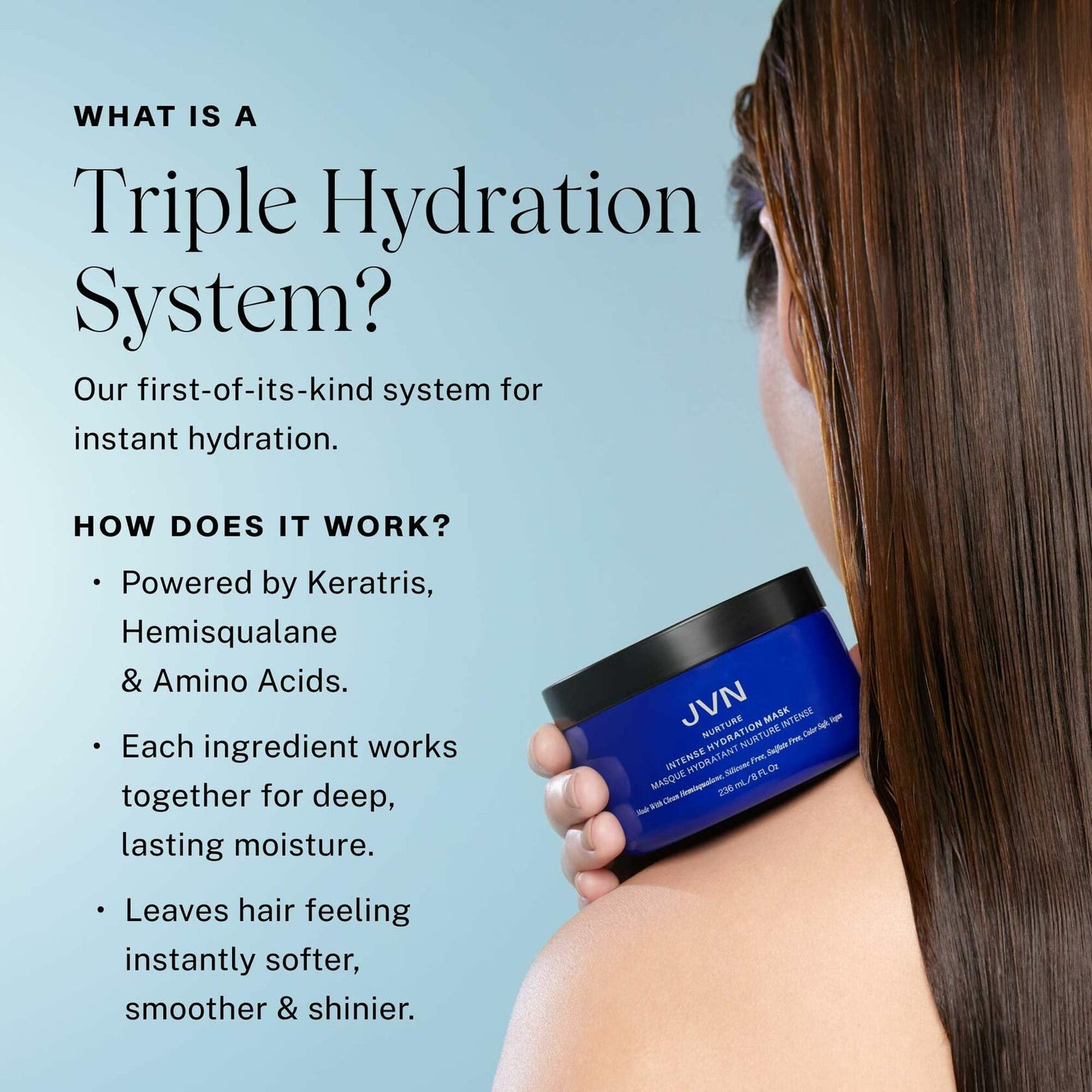 JVN Nurture Intense Hydration Hair Mask New Improved 8 oz Silky Nourished