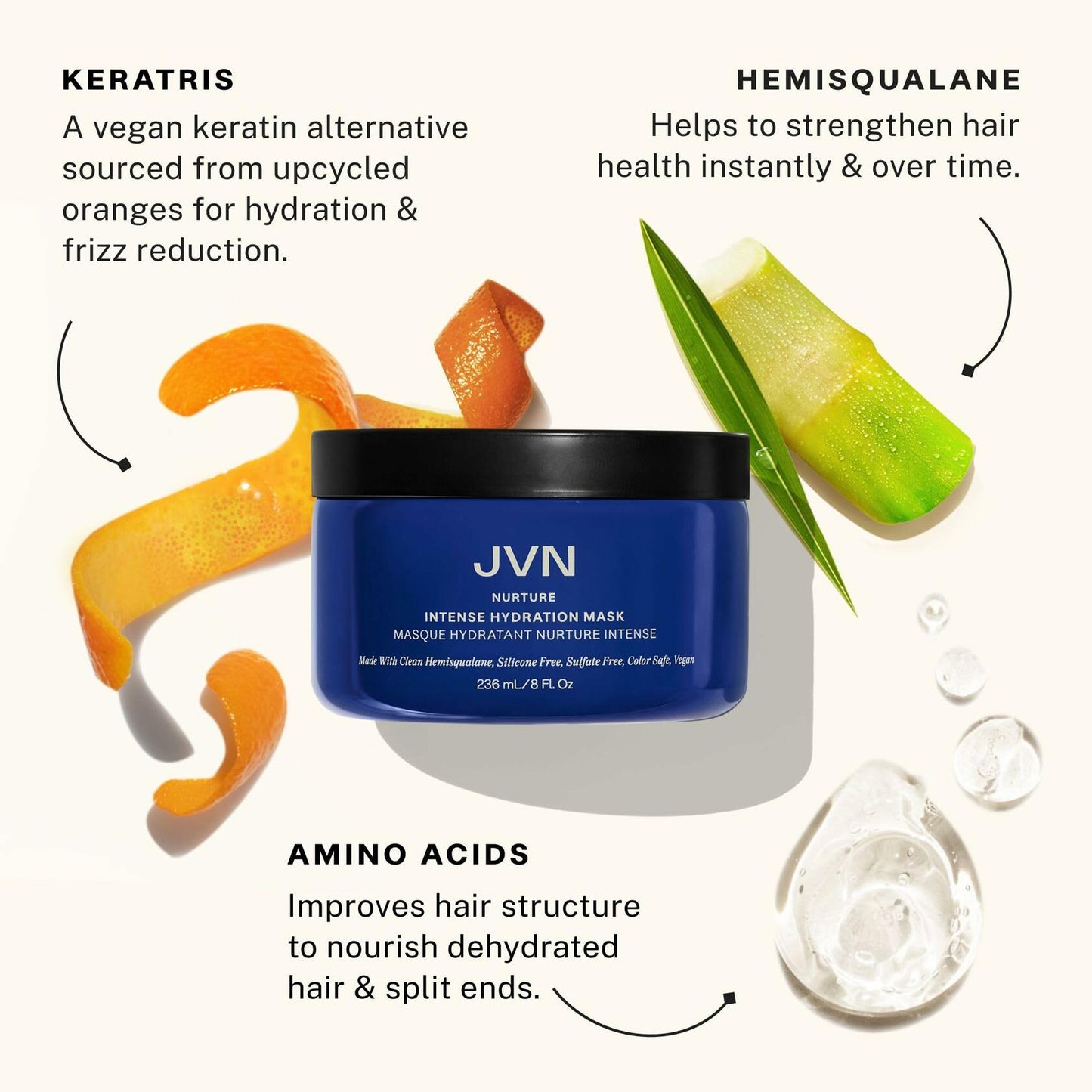 JVN Nurture Intense Hydration Hair Mask New Improved 8 oz Silky Nourished