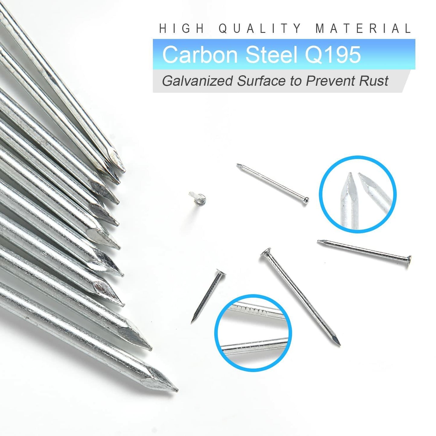 376pcs Hardware Assortment Kit with 2" Nails & 8oz Claw Hammer - Small Wood