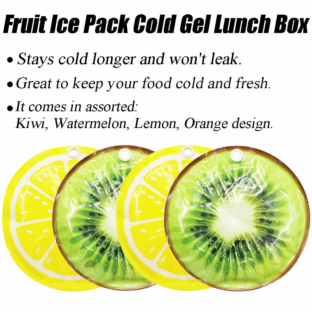 I Freezer Packs 4PCS Gel Ice Packs Reusable for Kids Cooler Lunchbox Pain Relief