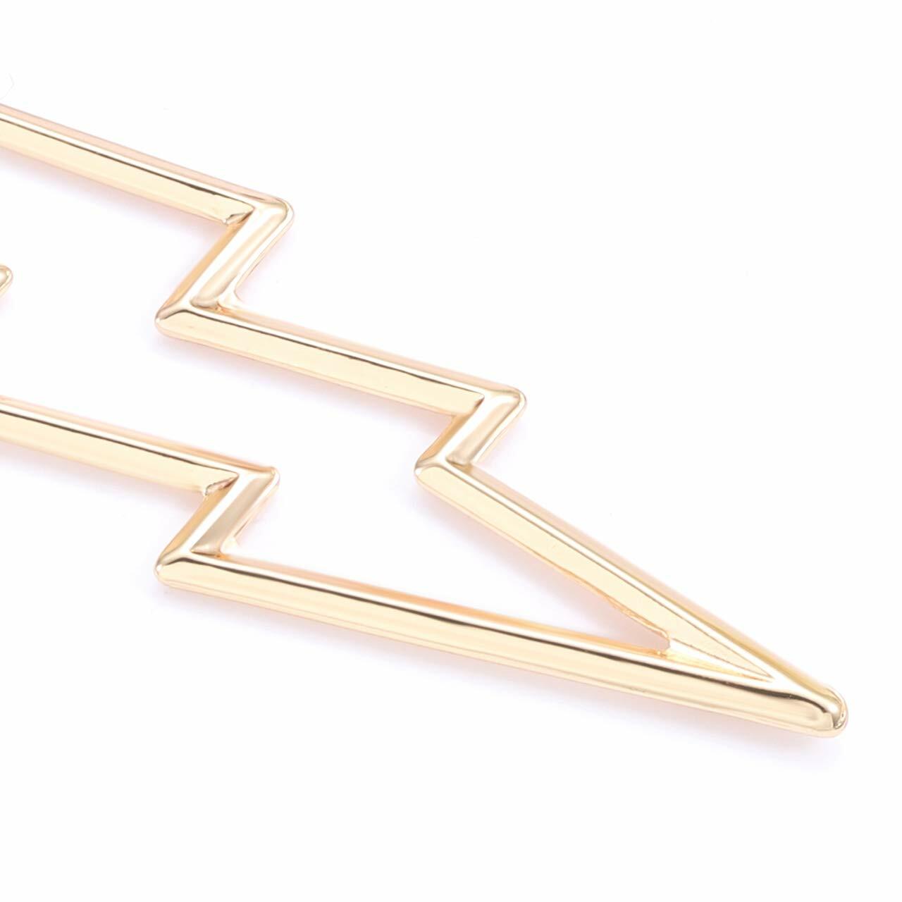 Lightning Bolt Drop Dangle Earrings for Woman Gold Fashion Statement Jewelry