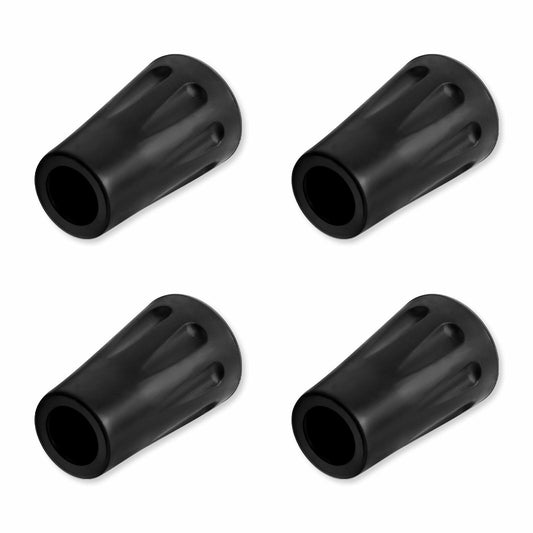 4Pcs Black Rubber Feet Hiking Pole Tips Replacement - Shock Absorbing Grip