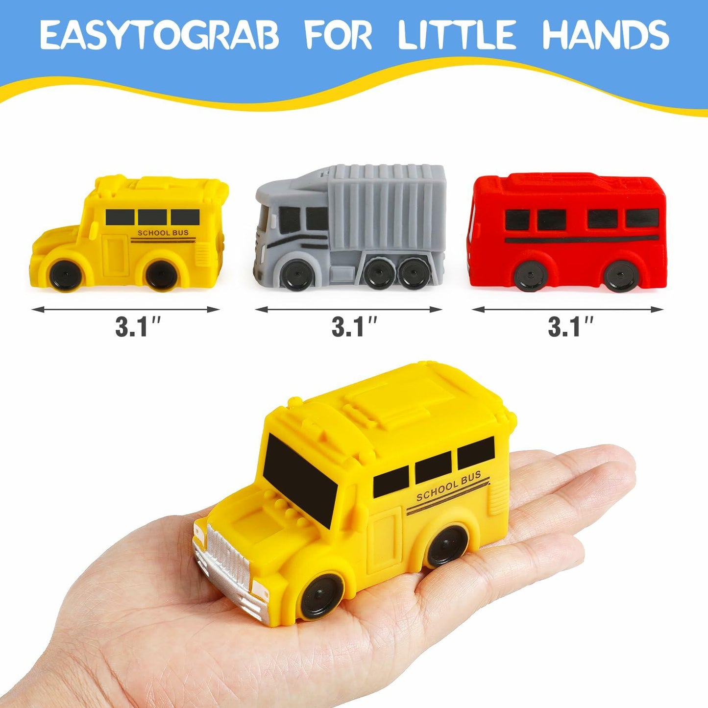 Car Bath Toys Mold Free No Hole for Infants 6-12 Months Toddler Toy