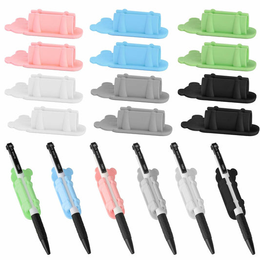CASSONRM 12 Pack Silicone Pen Holder Flexible Desk Organizer Adhesive