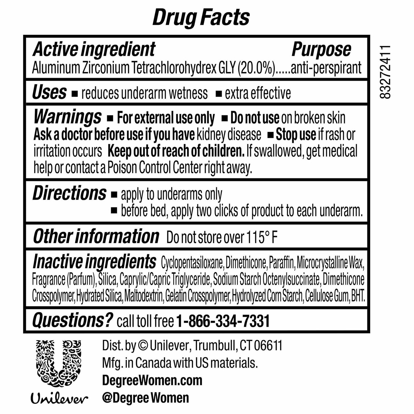 Degree Women Clinical Antiperspirant Deodorant Stress Control 1.7oz
