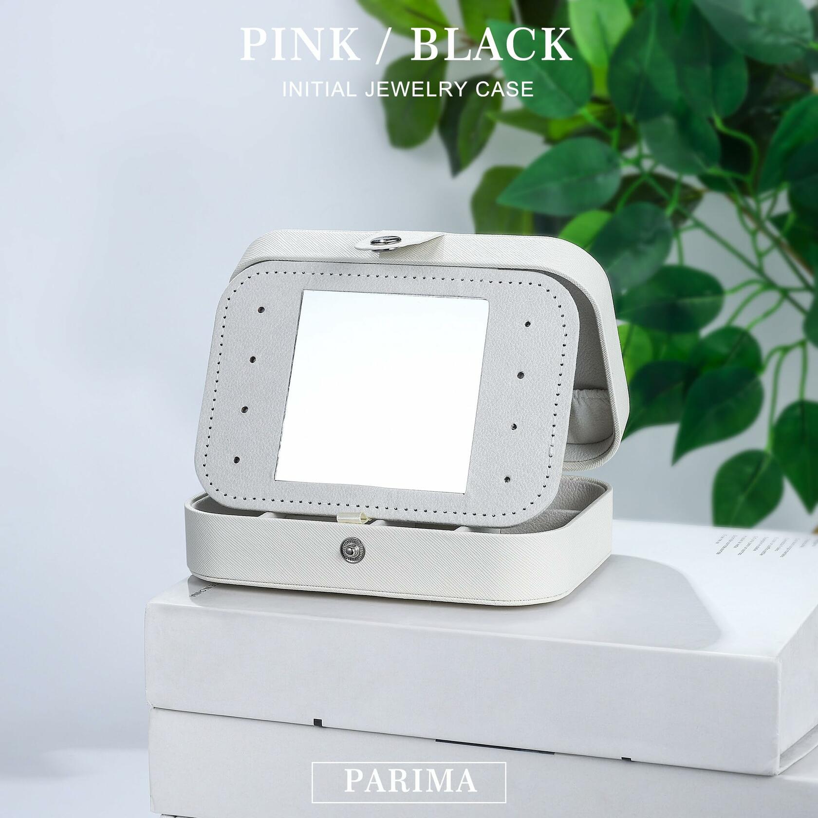 Parima Medium Jewelry Box Travel Organizer Mini Case White Initial G