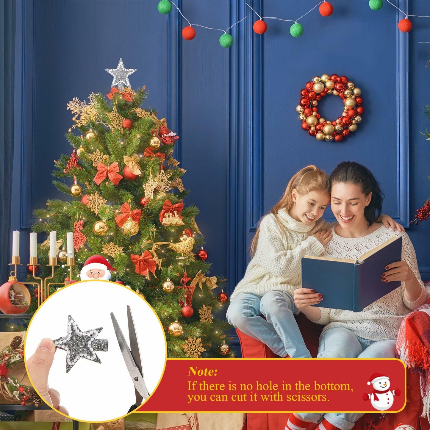Hollowfly Mini Star Christmas Tree Topper Silver Pearl Decoration 2 Inch