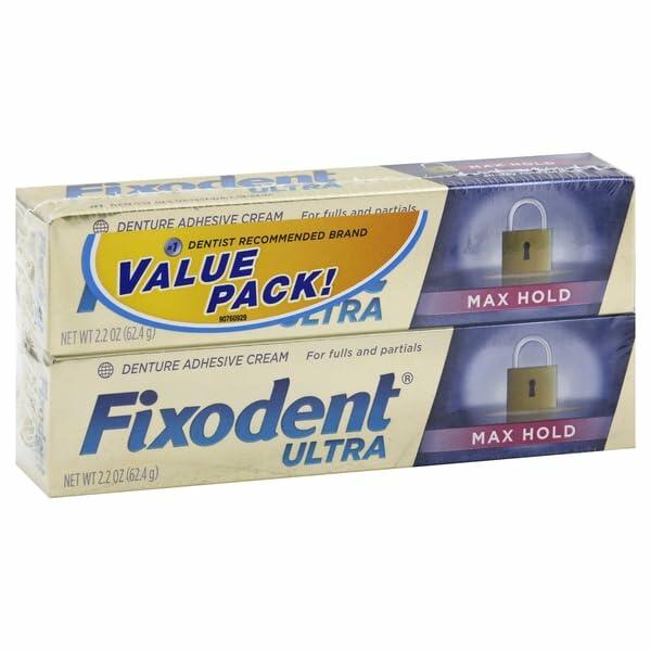 Fixodent Denture Adhesive Cream Max Hold 2.2oz New Strong Secure Fit