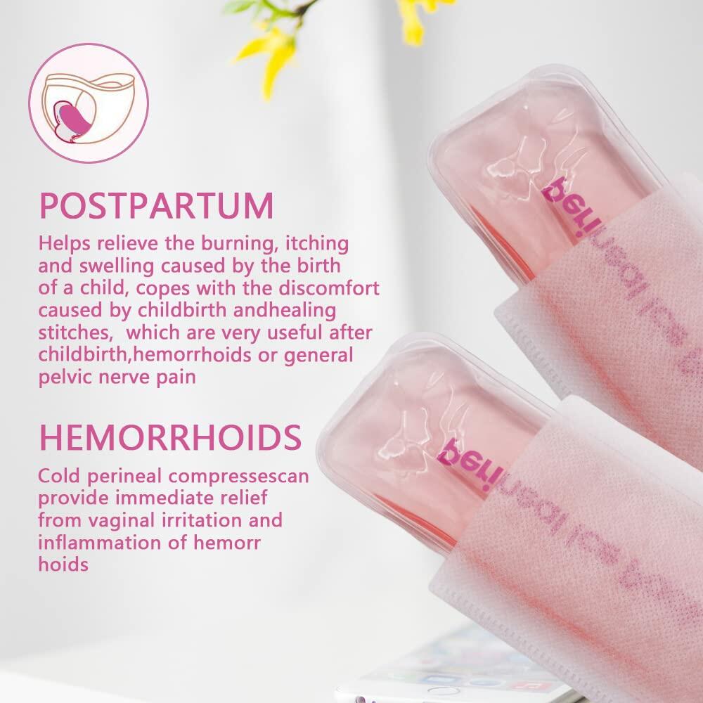 Reusable Perineal Cooling Pad Gel Pink 2 Ice Packs Postpartum Pain Relief