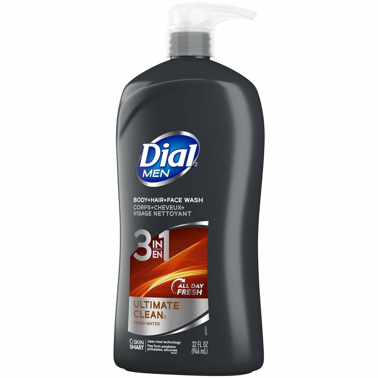 Dial Men 3in1 Body Hair Face Wash Ultimate Clean 32 Fl Oz New