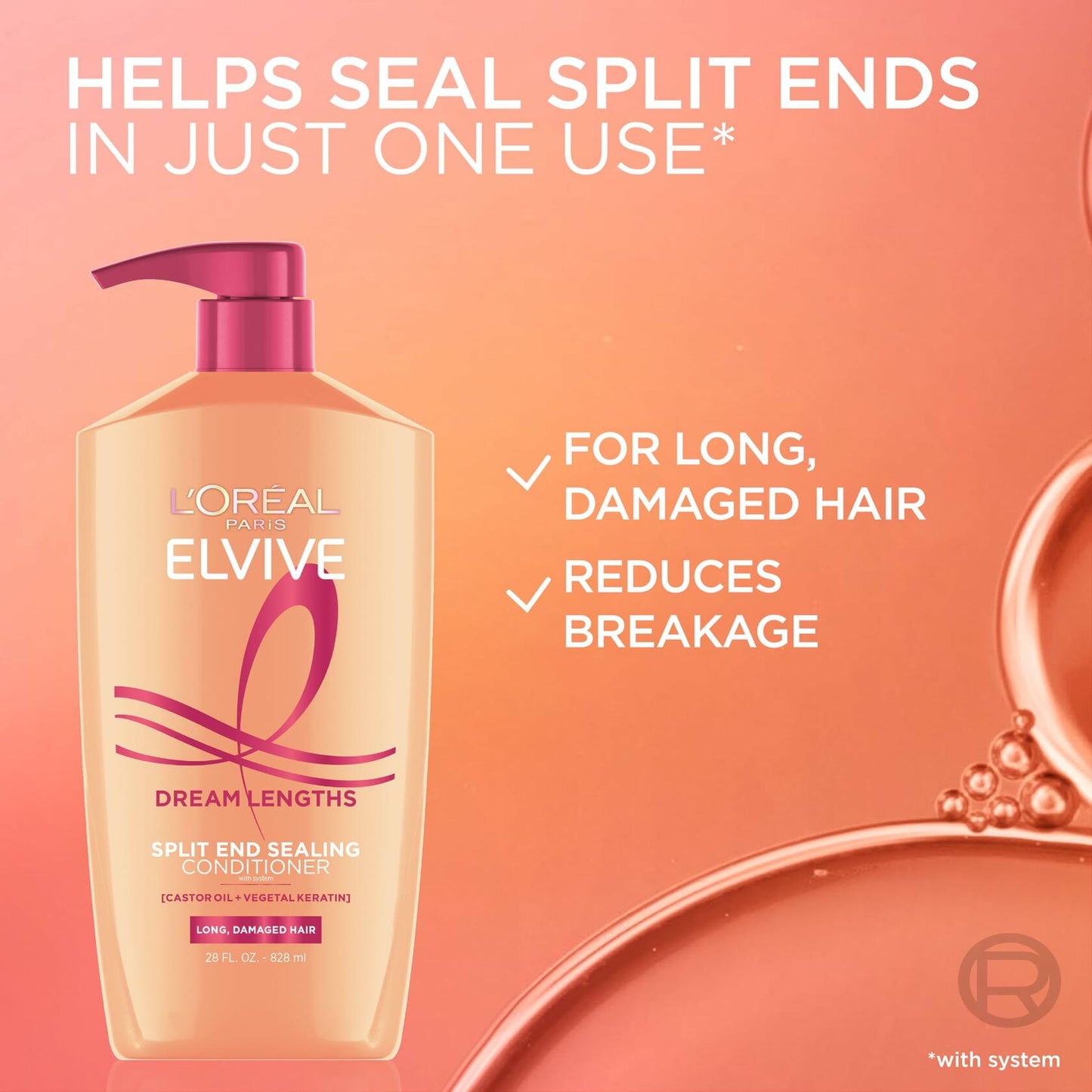 L'Oreal Paris Elvive Dream Lengths Super Detangling Conditioner 28 oz New