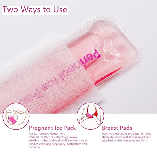 Reusable Perineal Cooling Pad Gel Pink 2 Ice Packs Postpartum Pain Relief