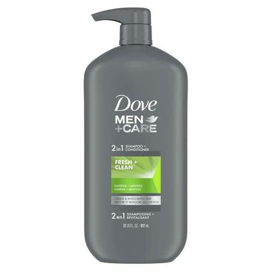 Dove MEN+CARE 31oz 2-in-1 Shampoo & Conditioner Fresh+Clean with Caffeine