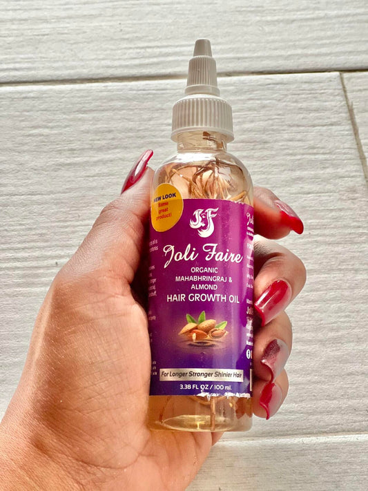 Joli Faire Organic Mahabhringraj Almond Hair Growth Oil 3.38 fl oz New
