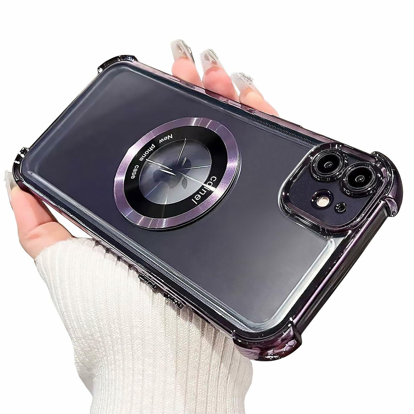 Eiyikof iPhone 11 Case Purple Magnetic Clear Shockproof Military-Grade