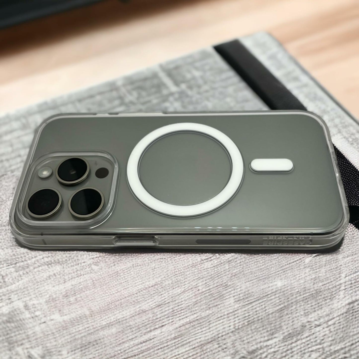 Casespire Clear Case + Comfy Loop for iPhone 15 Pro - Anti-Yellowing, ProMagnets