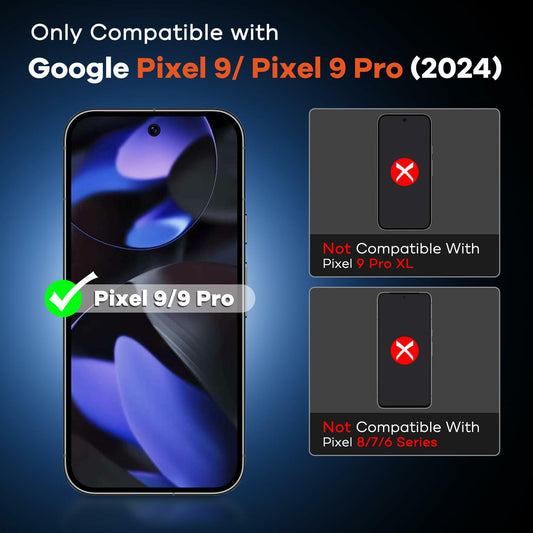 FANGTIAN 3 Pack Pixel 9/9 Pro Tempered Glass Screen Protector 9H Case Friendly
