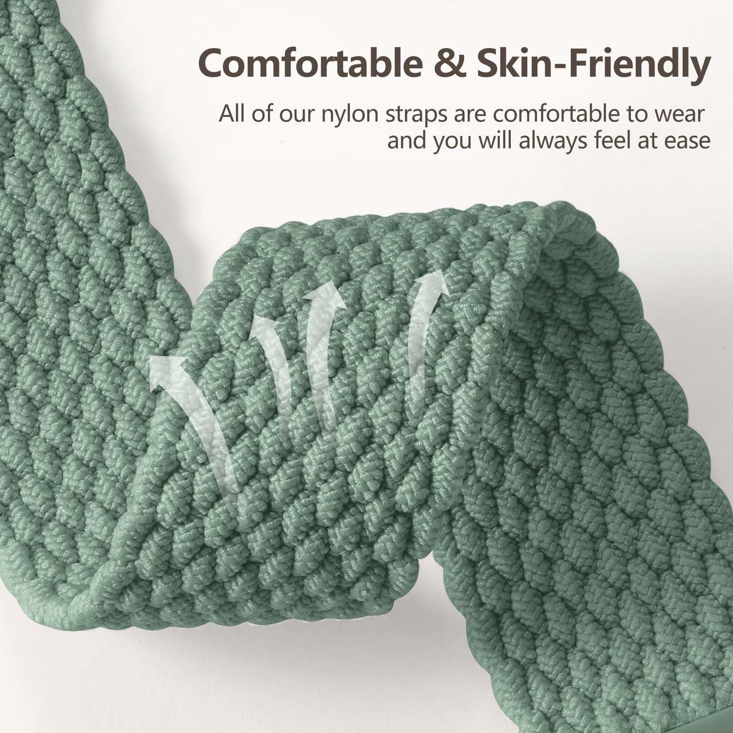 Rubinom Braided Solo Loop Nylon Strap for Apple Watch 38-49mm Stretchy Elastic