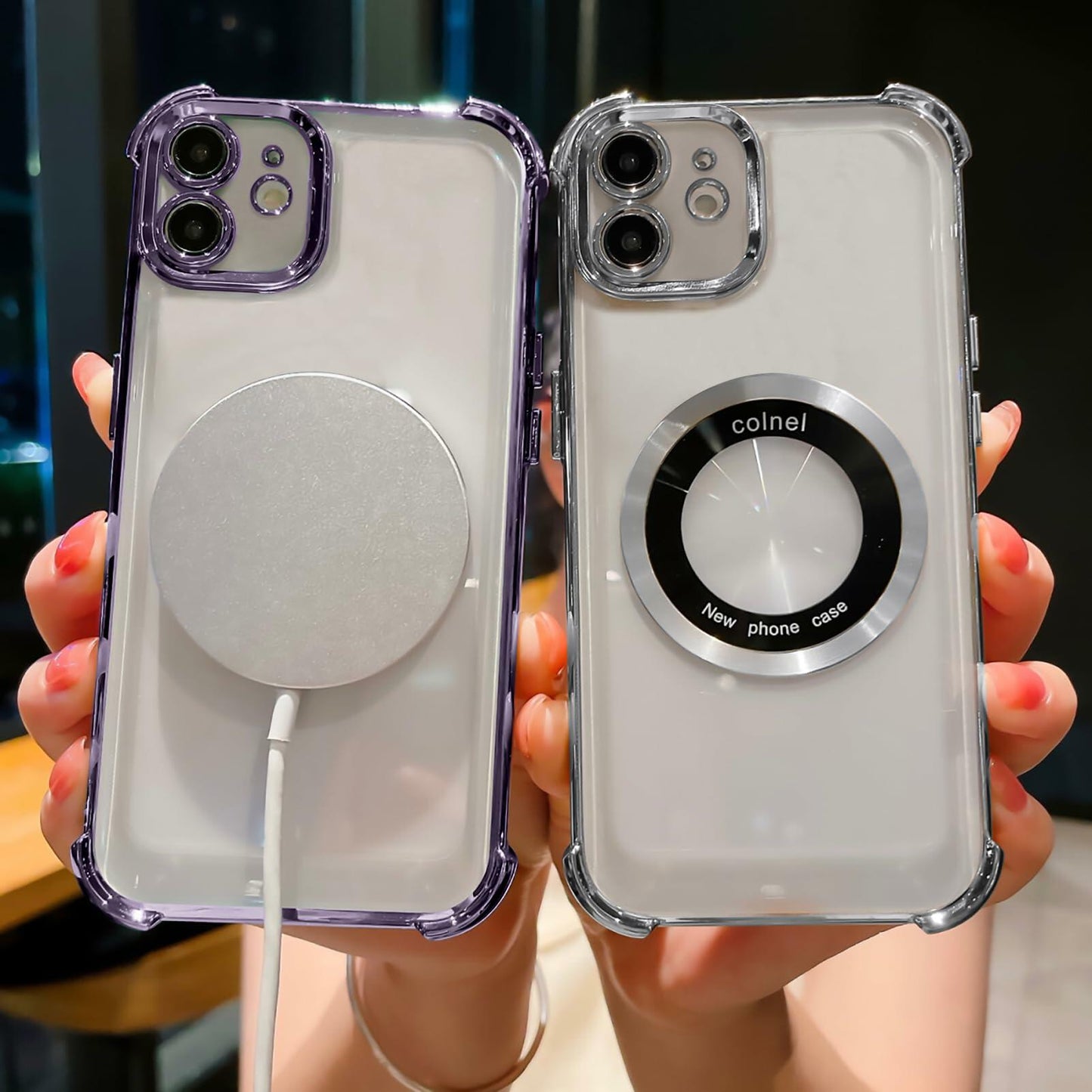 Eiyikof iPhone 11 Case Purple Magnetic Clear Shockproof Military-Grade