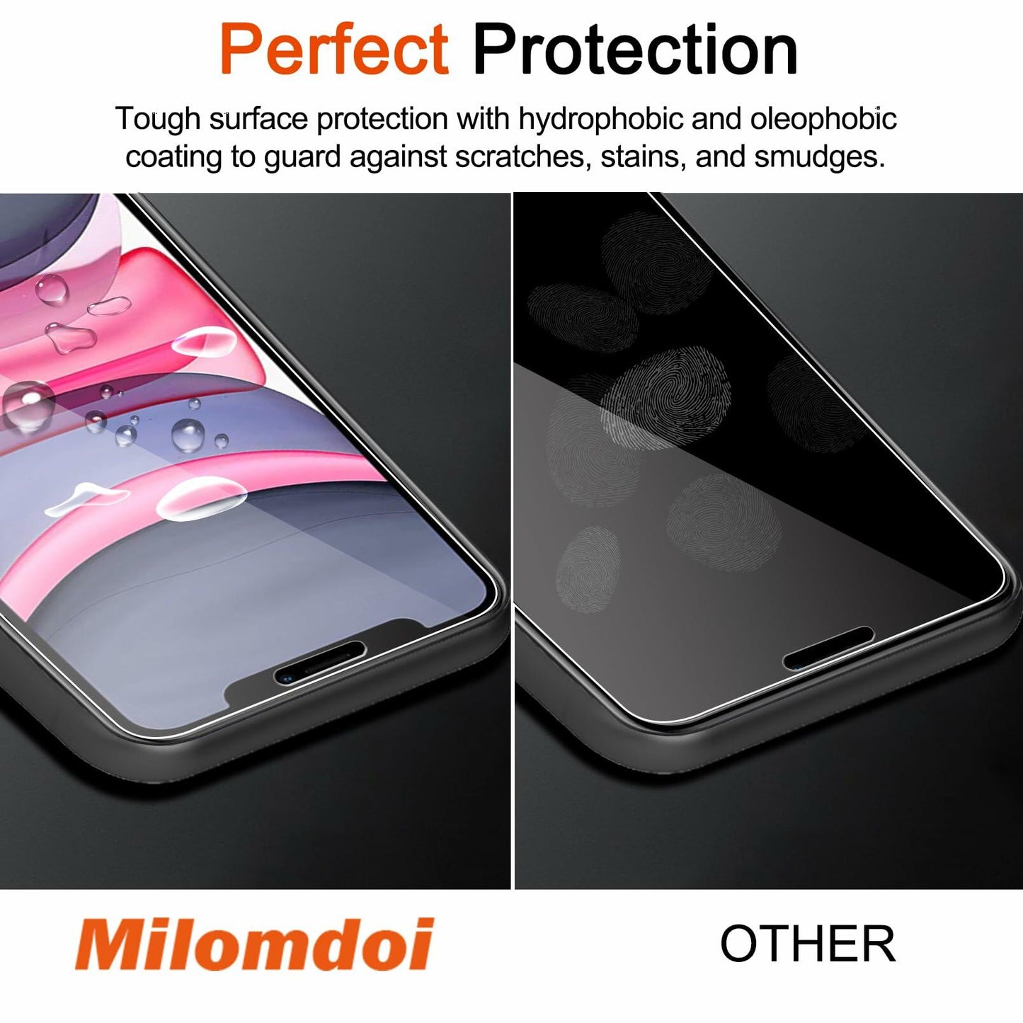 Milomdoi iPhone 11 Screen & Camera Protector 4 Pack, Tempered Glass