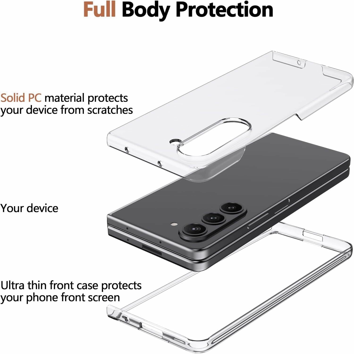 Clear Case Samsung Galaxy Z Fold 6 Ultra-thin Transparent Hard PC Cover