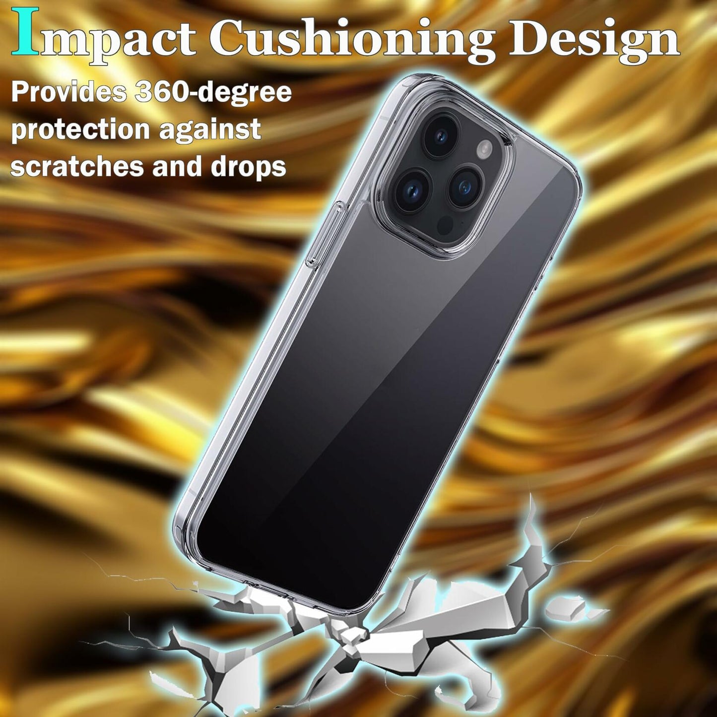 OLIVIC iPhone 15 Pro Max Case Ultra Clear Slim Shockproof Bumper Cover