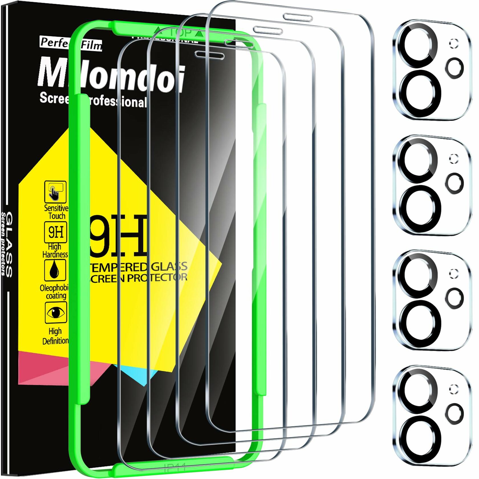 Milomdoi iPhone 11 Screen & Camera Protector 4 Pack, Tempered Glass