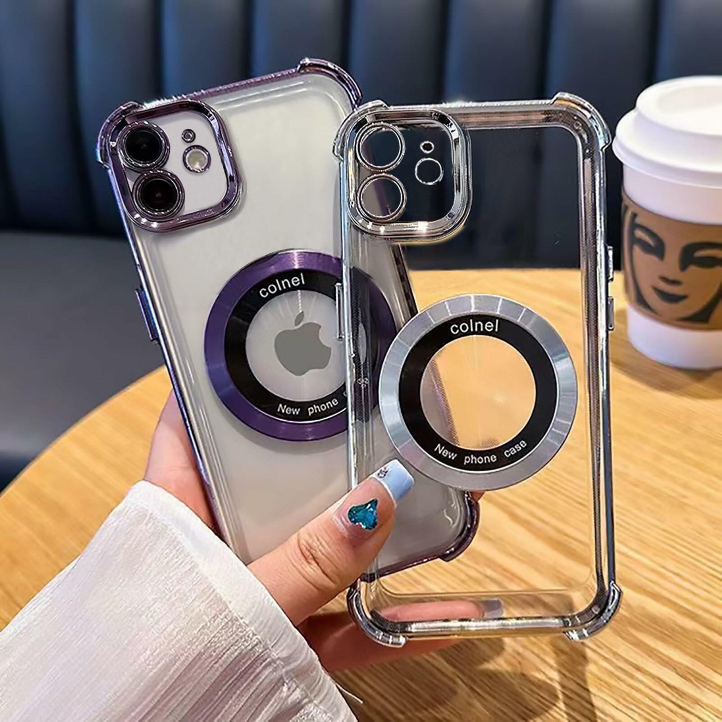 Eiyikof iPhone 11 Case Purple Magnetic Clear Shockproof Military-Grade