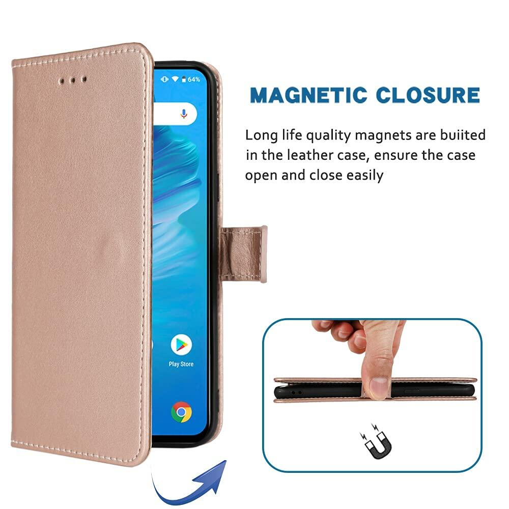 FDCWTSH Ulefone Note 11P Wallet Case Rose Gold Leather Flip Cover