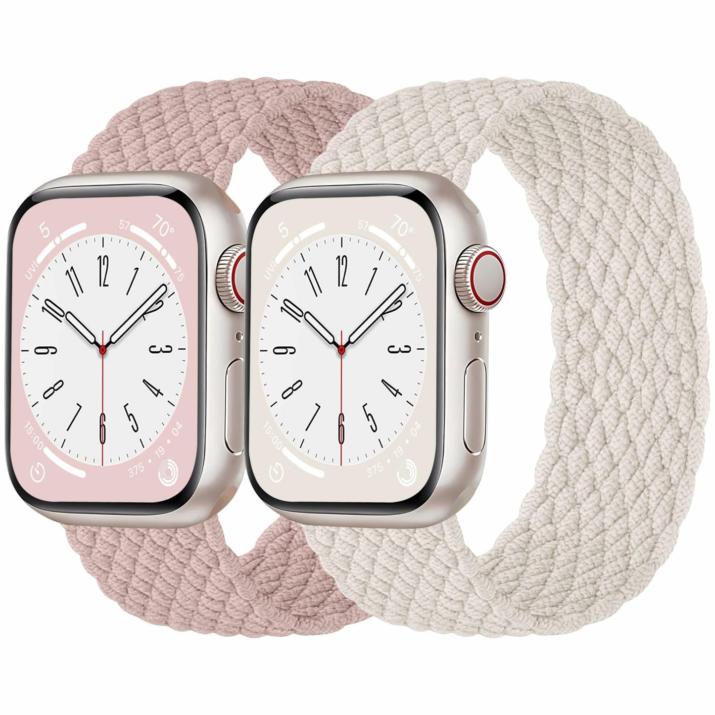 Rubinom Braided Solo Loop Nylon Strap for Apple Watch 38-49mm Elastic Band