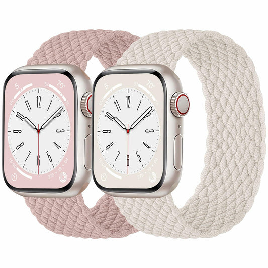 Rubinom Braided Solo Loop Nylon Strap for Apple Watch 38-49mm Elastic Band