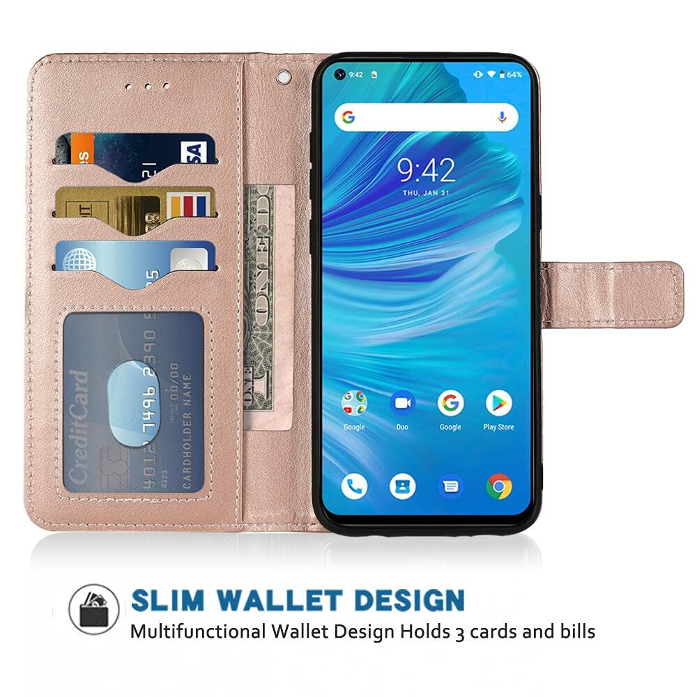 FDCWTSH Ulefone Note 11P Wallet Case Rose Gold Leather Flip Cover