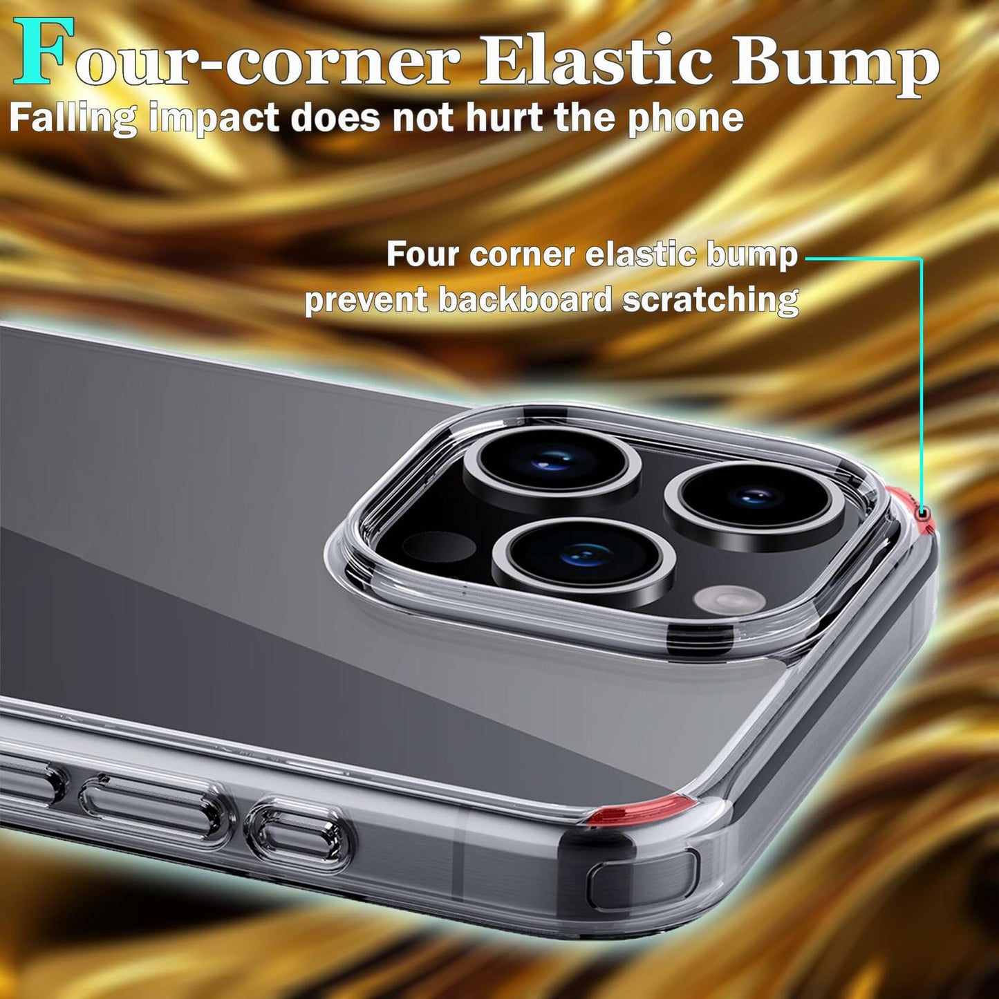 OLIVIC iPhone 15 Pro Max Case Ultra Clear Slim Shockproof Bumper Cover