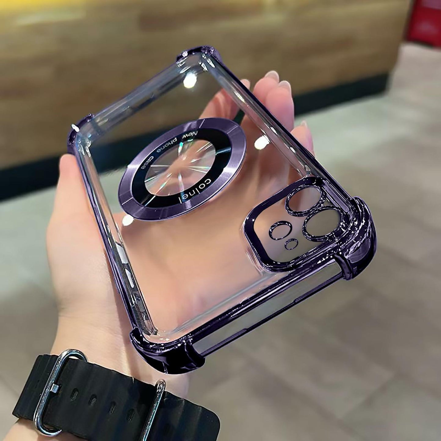 Eiyikof iPhone 11 Case Purple Magnetic Clear Shockproof Military-Grade
