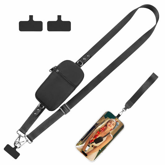 YFWE Clip and Go Strap for Phone with Wallet Crossbody Adjustable Neck M