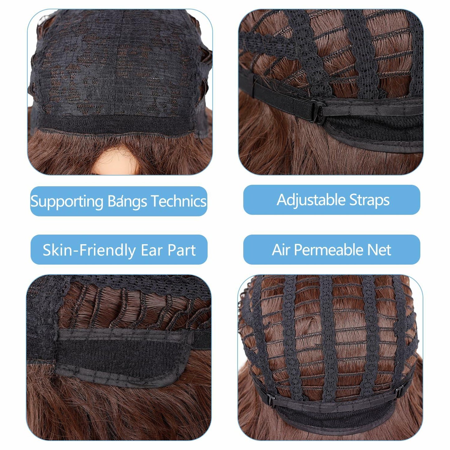 WeKen Men's Brown Curly Beard Wig Set Biblical Costume Halloween Party