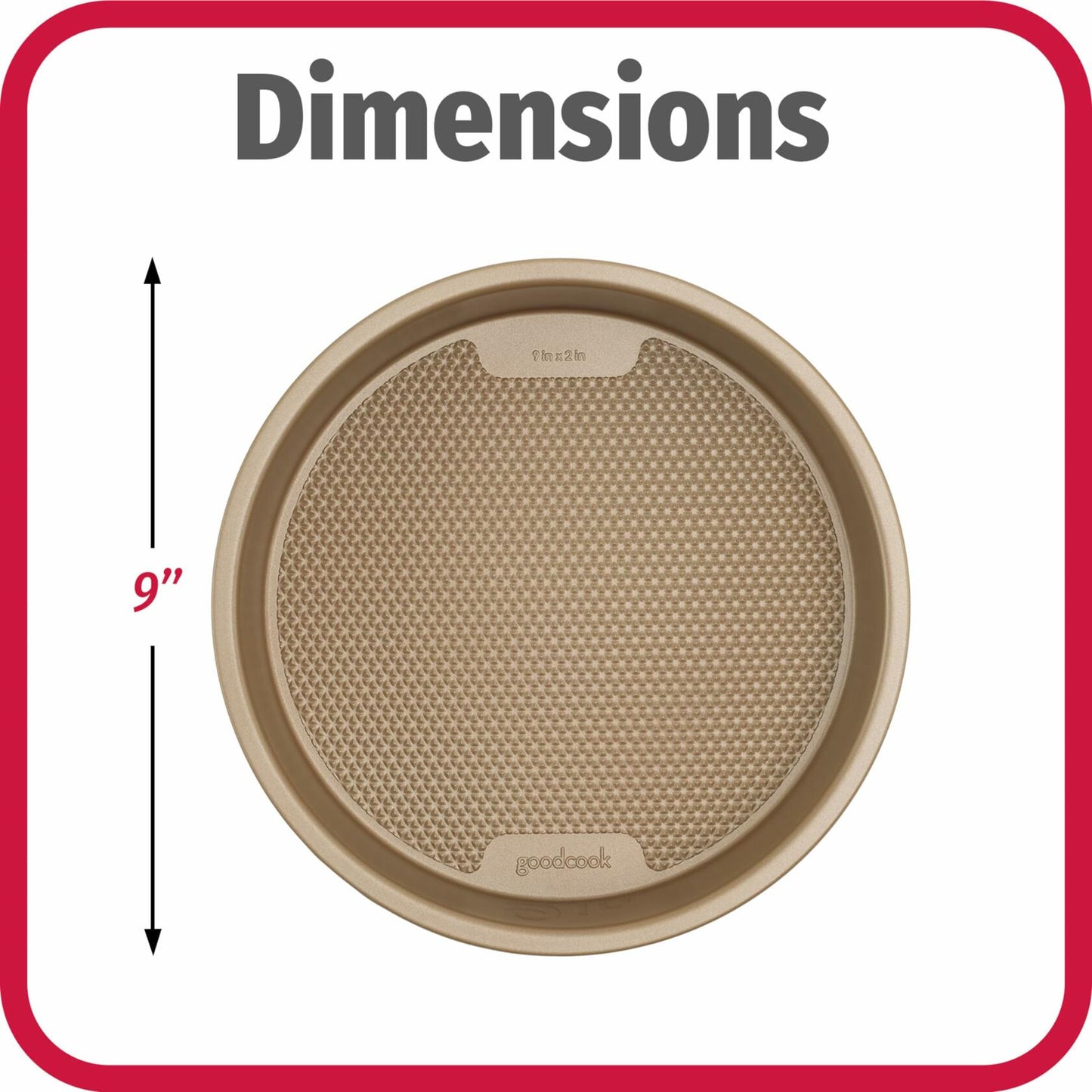 GoodCook BestBake 9" Nonstick Textured Carbon Steel Round Pan, Bronze