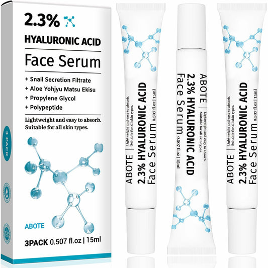 ABOTE 2.3% Hyaluronic Acid Serum for Face  (3Pack-Each 0.507 fl.oz | 15ml)