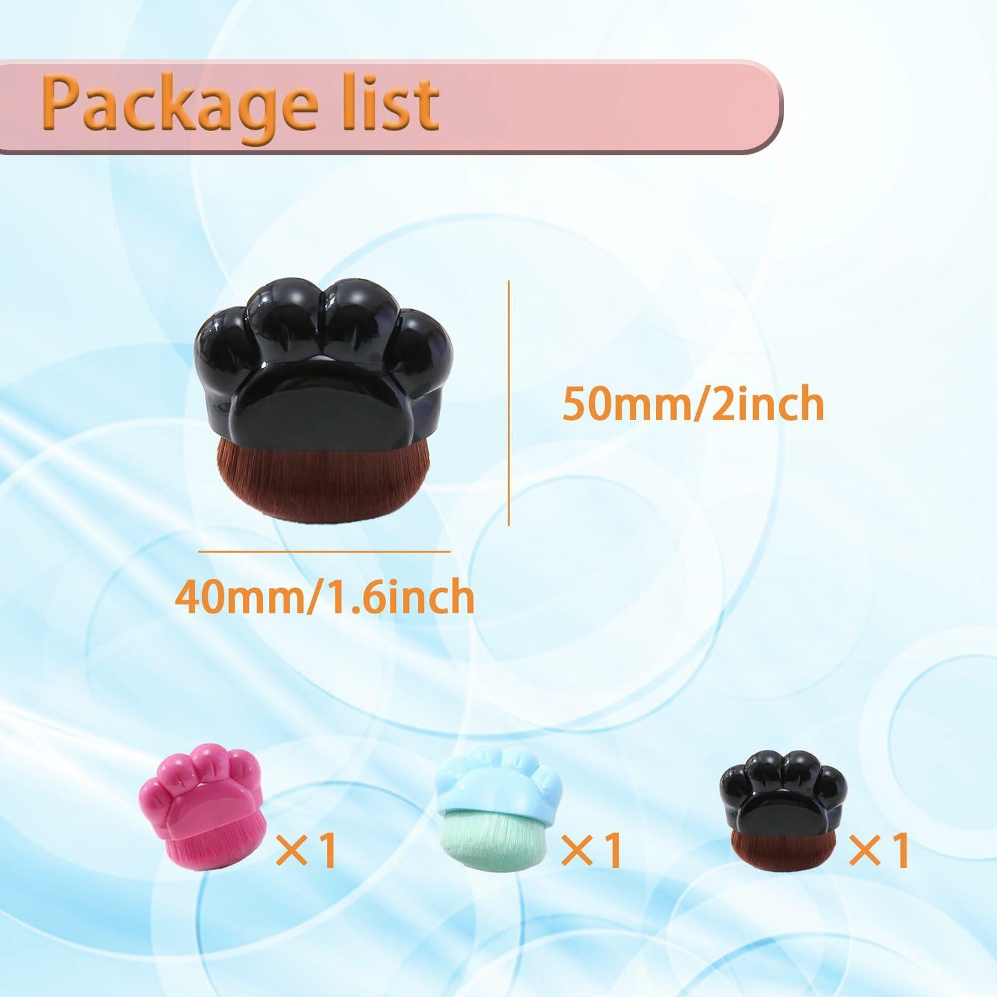3 Pack Sunscreen Applicator Brushes for Kids with Protective Caps - New