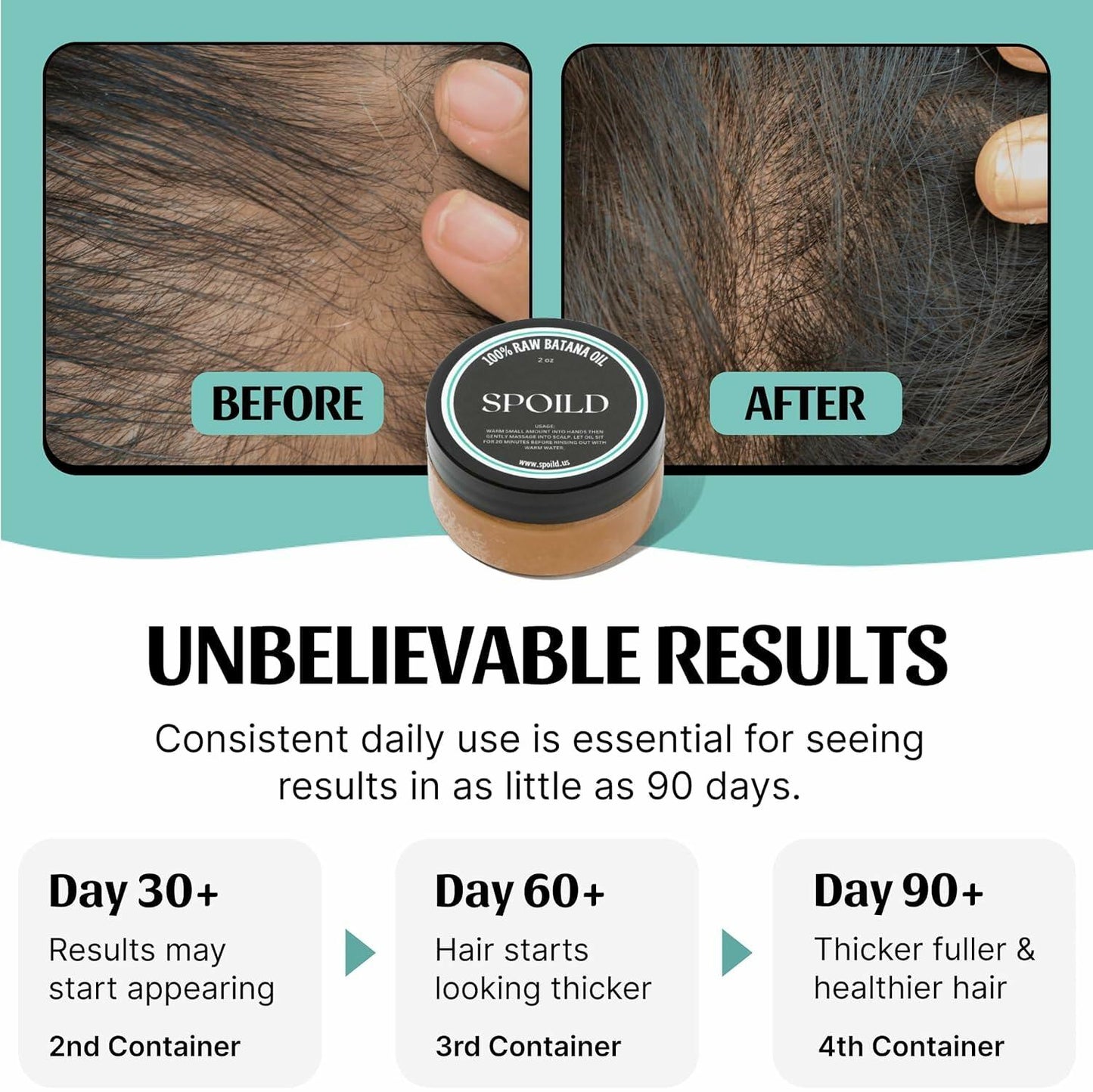 SPOILD Raw Batana Oil 2oz Organic Hair Growth Dr Sebi Approved Thick Strong
