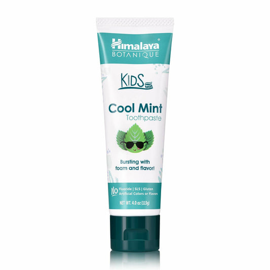 Himalaya Botanique Kids Toothpaste 4oz Cool Mint Fluoride-Free Vegan SLS Free
