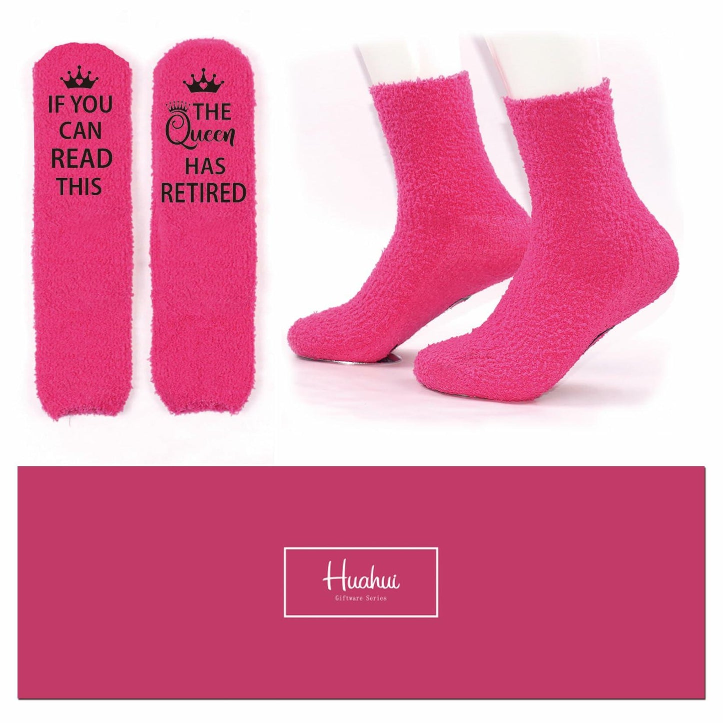 Huahui Women's Retirement Socks Queen Gift One Size