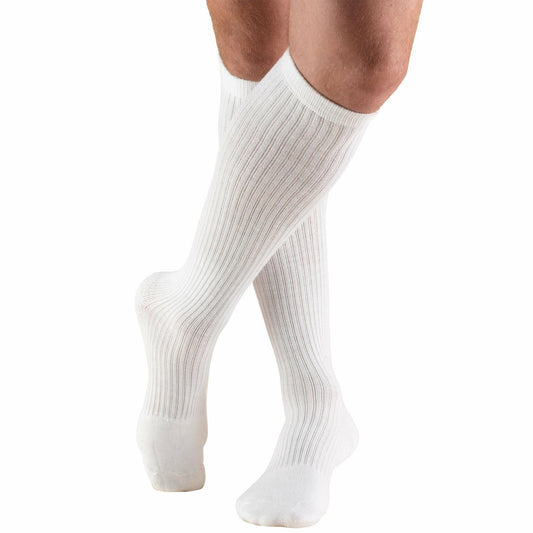 Truform Men's Athletic Knee High Socks White X-Large 15-20 mmHg Compression