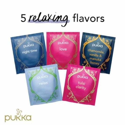 Pukka Organic Relax Herbal Tea Bags, 45 Count, New, Caffeine-Free, Herbal